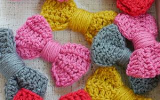 Бантик крючком: схема вязания шапочки для новорожденных Вязание крючком красивый бант